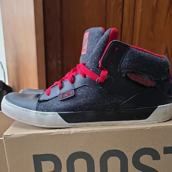 Adidas Men's Sneakers - Black and Red - Picture 2 of 5